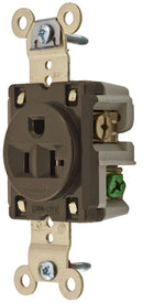 HBL5361 Hubbell Industrial-Grade Straight Blade Receptacle 2-Pole 3-Wire 20A 125V Brown - Essential Electric Supply