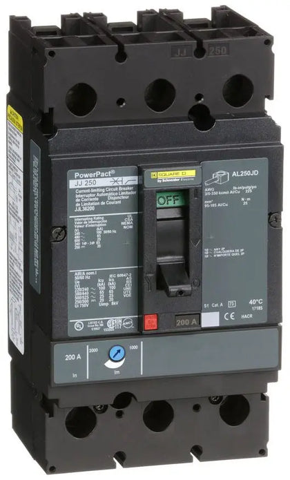 JJL36200 - Square D/ Schneider Electric Feed-Thru 200 Amp 3 Pole Circuit Breaker - Essential Electric Supply