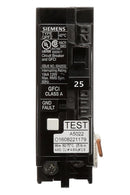 QF125A - Siemens 25 Amp 1 Pole Ground Fault Circuit Breaker 120V Plug-In 10kA Interrupt Rating - Essential Electric Supply