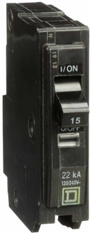 QO115VH - Square D 15 Amp 1 Pole 120/240 Volt Plug-In Molded Case Circuit Breaker 22kA Interrupt Rating - Essential Electric Supply