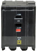 QO320 - Square D 20 Amp 3 Pole 120/240VAC QO Series Plug-In Circuit Breaker, 10kAIC, Thermal Magnetic Trip, UL/CSA - Essential Electric Supply