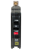 QOB150 - Square D 50 Amp 1 Pole 120/240VAC Bolt-On Miniature Circuit Breaker, QO Series, 10kA Interrupt Rating, Thermal Magnetic Trip, UL/CSA Certified - Essential Electric Supply