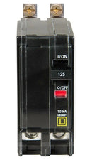 QOB2125 - Square D 125 Amp 120/240V 2 Pole Bolt-On Circuit Breaker, 10kA Interrupt Rating - Essential Electric Supply