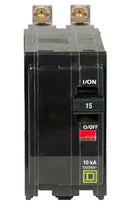 QOB215 - Square D 15 Amp 2 Pole 120/240VAC Bolt-On Miniature Circuit Breaker, QOB Series, 10kA Interrupt, Thermal Magnetic Trip, UL/CSA - Essential Electric Supply