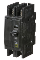 QOU225 - Square D 25 Amp 2 Pole 120/240VAC 10kAIC QOU Series Bolt-On Miniature Circuit Breaker, Thermal Magnetic Trip, UL/CSA/IEC Certified - Essential Electric Supply