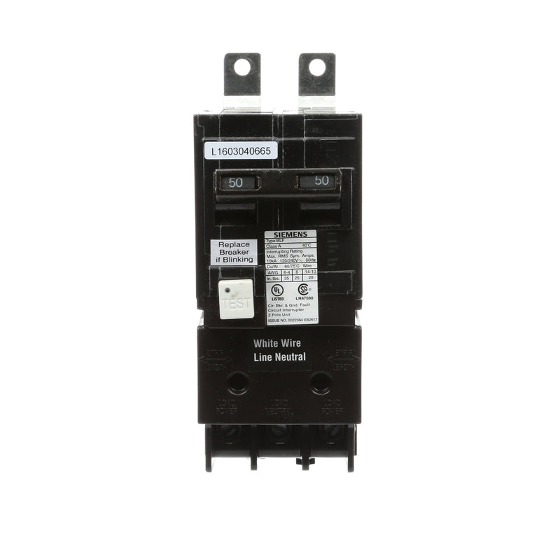 Siemens BF250A 50A 2-Pole GFCI Circuit Breaker 120/240V Bolt-On ...