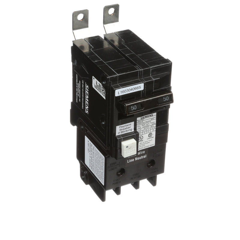 Siemens BF250A 50A 2-Pole GFCI Circuit Breaker 120/240V Bolt-On ...