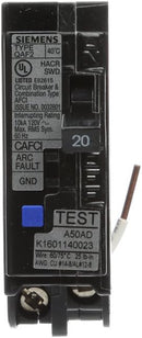 QA120AFCWG - Siemens Plug-In 120V 20A 1 pole circuit breaker 10kA@120V - Essential Electric Supply