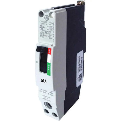 TEYL1040B - General Electric 40A 1-Pole Bolt-On Molded Case Circuit Breaker, 277/480V AC, 65kA Interrupt Rating, TEY Series, Thermal Magnetic Trip, UL Listed - Essential Electric Supply
