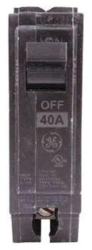 THQL1140 - General Electric 40 Amp 1 Pole 120/240VAC Plug-In Circuit Breaker, THQL Series, 10kAIC, Thermal Magnetic Trip, UL Listed