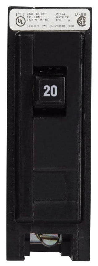 BAB1020 - Westinghouse/ Eaton/ Cutler Hammer Bolt-On 20 Amp 1 Pole Circuit Breaker - Essential Electric Supply