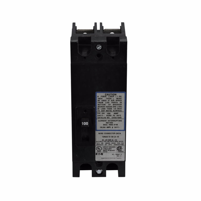 CHH2100X Cutler Hammer Molded Case Circuit Breaker CHH Series 100A 240V - Essential Electric Supply