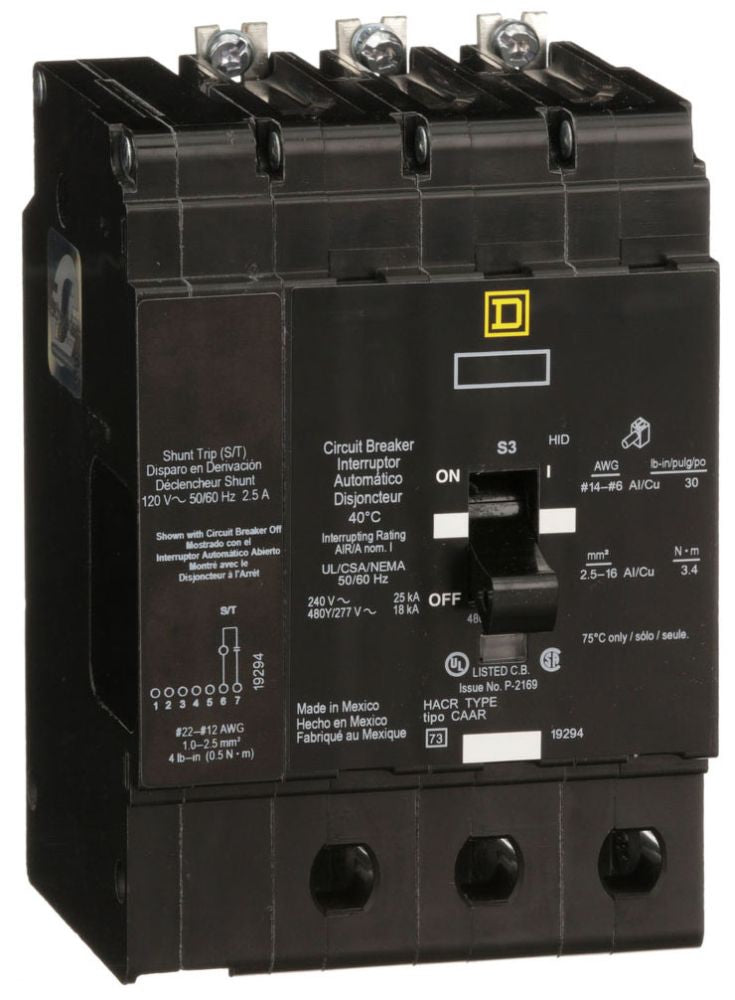 EDB34015SA - Square D/ Schneider Electric Bolt-On 15 Amp 3 Pole Circuit Breaker - Essential Electric Supply