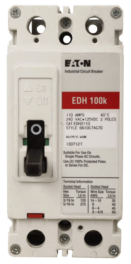EDH2125 - Westinghouse/ Eaton/ Cutler Hammer Bolt-On 125 Amp 2 Pole Circuit Breaker - Essential Electric Supply