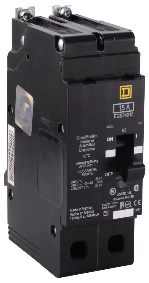 EGB24015 - Schneider Electric/ Square D Bolt-On 15 Amp 2 Pole Circuit Breaker - Essential Electric Supply