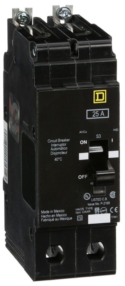 EGB24025 - Square D/ Schneider Electric Bolt-On 25 Amp 2 Pole Circuit Breaker - Essential Electric Supply