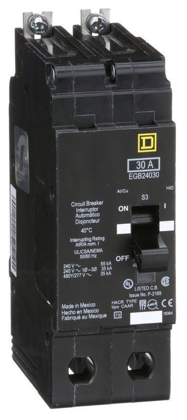 EGB24030 - Schneider Electric/ Square D Bolt-On 30 Amp 2 Pole Circuit Breaker - Essential Electric Supply