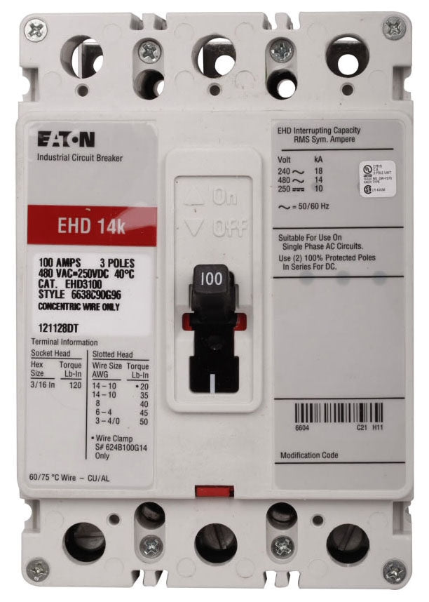 EHD3030 - Eaton/ Westinghouse/ Cutler Hammer Bolt-On 30 Amp 3 Pole Circuit Breaker - Essential Electric Supply