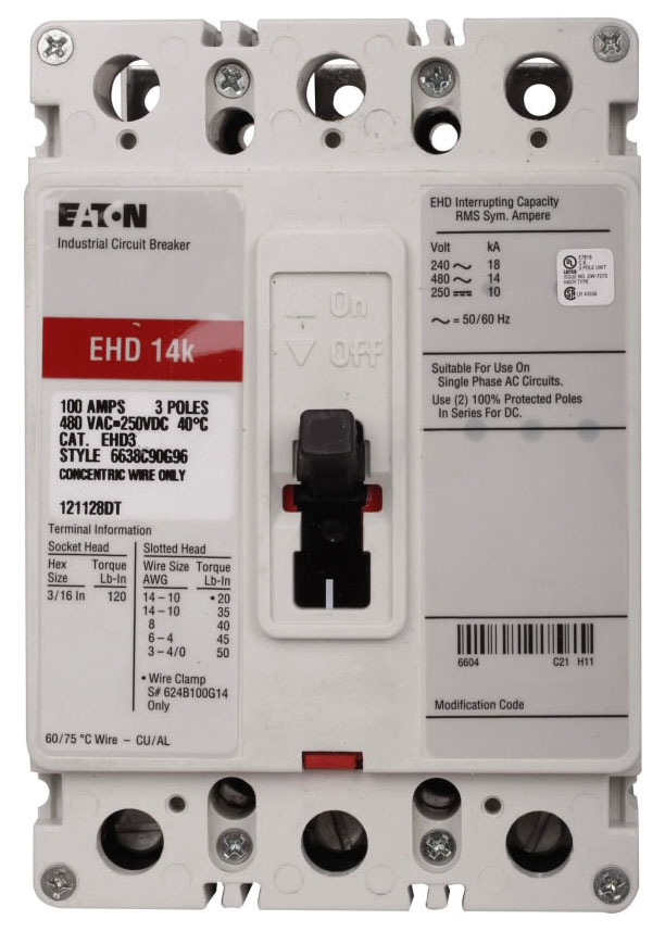 EHD3025 - Eaton/ Westinghouse/ Cutler Hammer Bolt-On 25 Amp 3 Pole Circuit Breaker - Essential Electric Supply