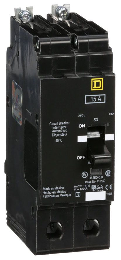 EJB24015 - Square D/ Schneider Electric Bolt-On 15 Amp 2 Pole Circuit Breaker - Essential Electric Supply