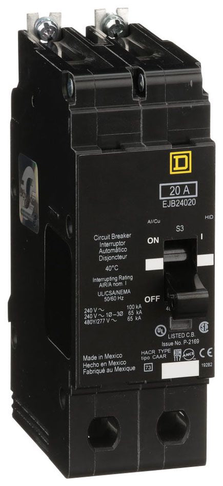EJB24020 - Schneider Electric/ Square D Bolt-On 20 Amp 2 Pole Circuit Breaker - Essential Electric Supply