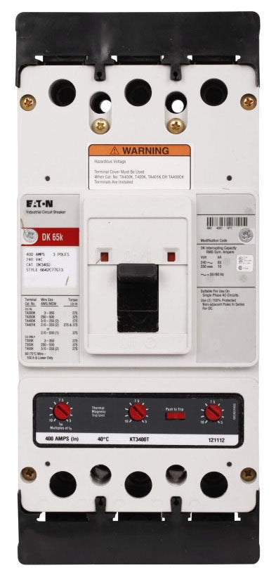 DK3400W - Cutler Hammer/ Eaton/ Westinghouse Bolt-On 400 Amp 3 Pole Circuit Breaker - Essential Electric Supply