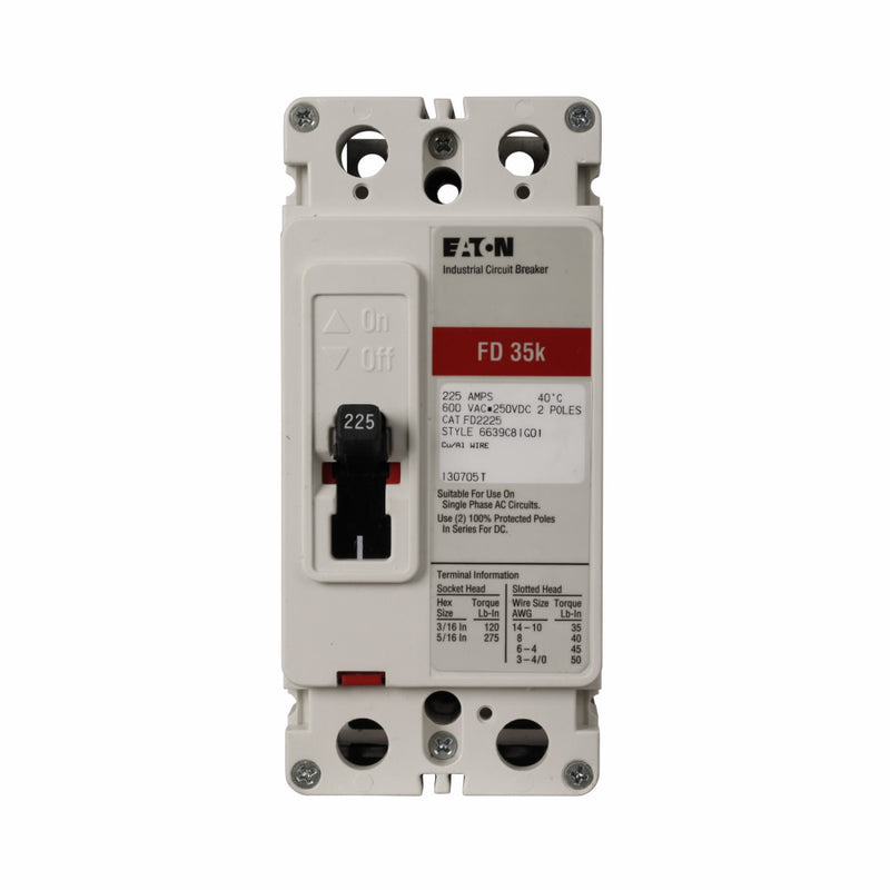 FD2225 - Westinghouse/ Eaton/ Cutler Hammer Bolt-On 225 Amp 2 Pole Circuit Breaker - Essential Electric Supply