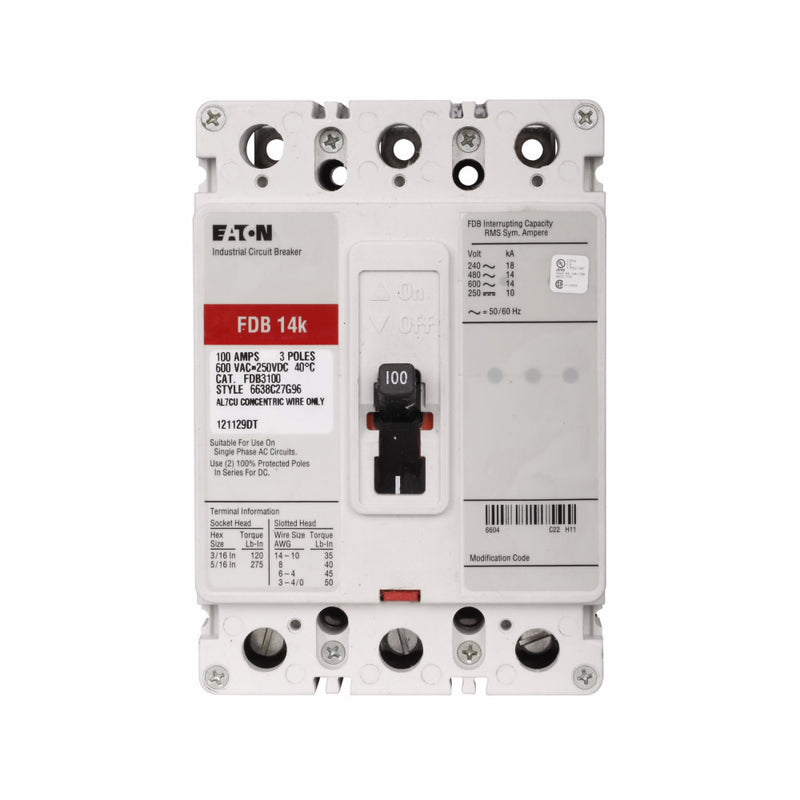 FDB3040 - Cutler Hammer/ Eaton/ Westinghouse Bolt-On 40 Amp 3 Pole Circuit Breaker - Essential Electric Supply