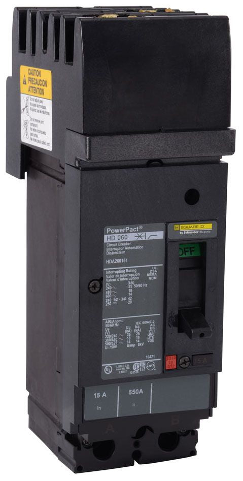 HDA260151 - Square D I-Line Style Plug-In 15 Amp 2 Pole Circuit Breaker - Essential Electric Supply