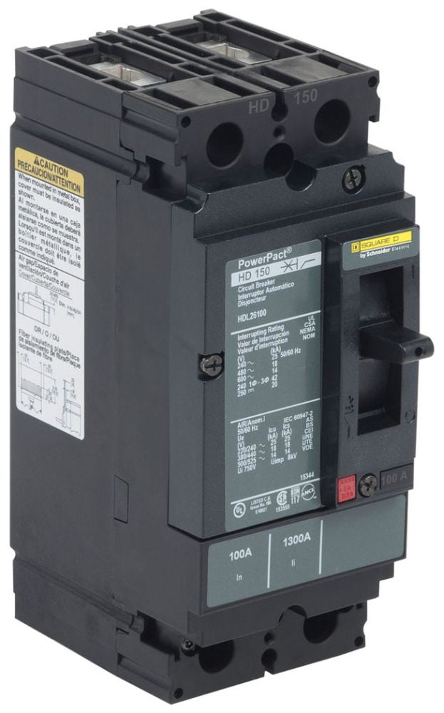 HDL26090 - Schneider Electric/ Square D Feed-Thru 90 Amp 2 Pole Circuit Breaker - Essential Electric Supply