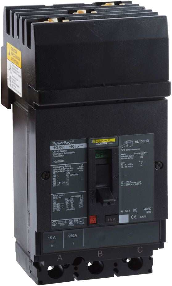 HGA36015 - Square D I-Line Style Plug-In 15 Amp 3 Pole Circuit Breaker - Essential Electric Supply