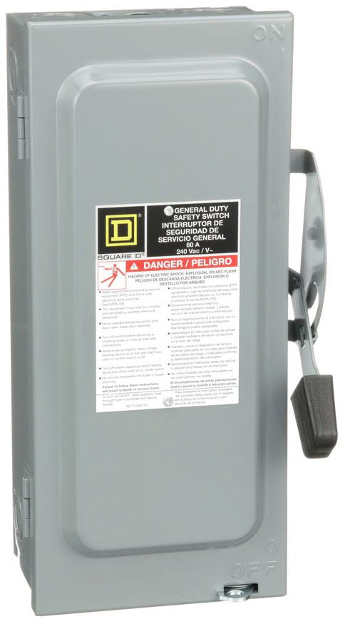 Square D D322N 60A 3-Pole Fusible Safety Switch 240VAC – Essential ...